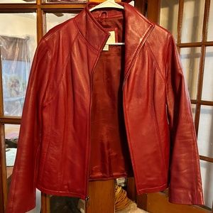 Medium Red Leather Jacket